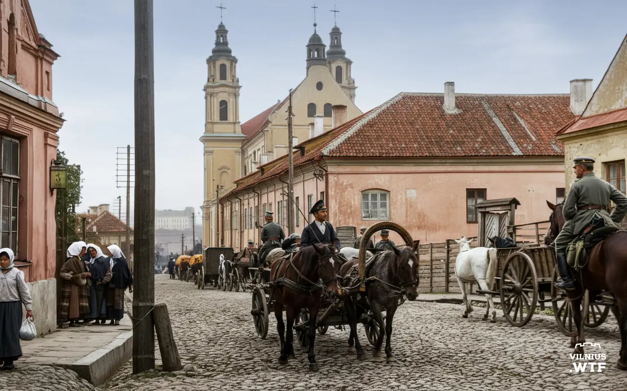 Šnipiškių gatvės vaizdas 1914. Spalvotas