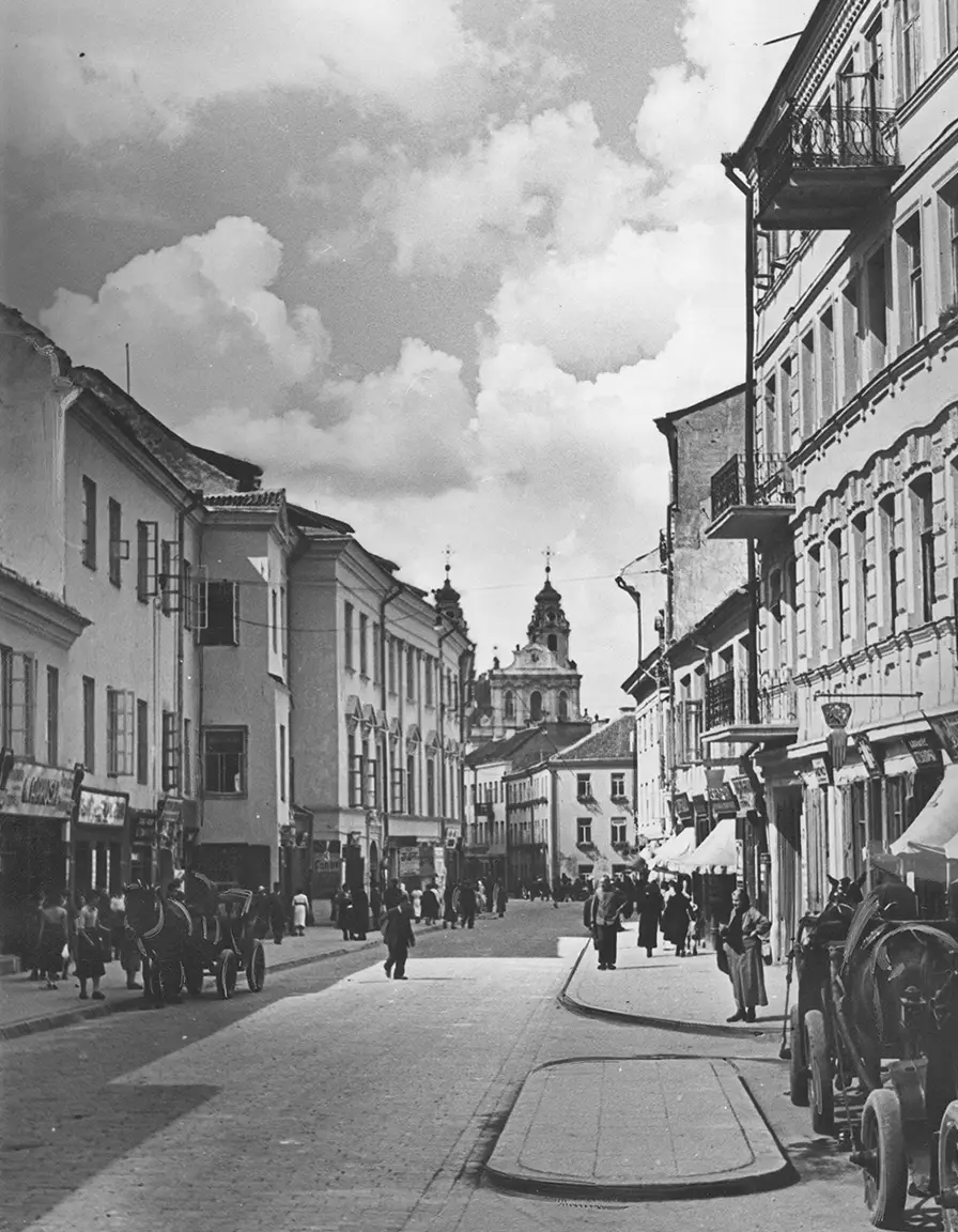 Vokiečių gatvės tarp Mikalojaus ir Trakų g. vaizdai 1937