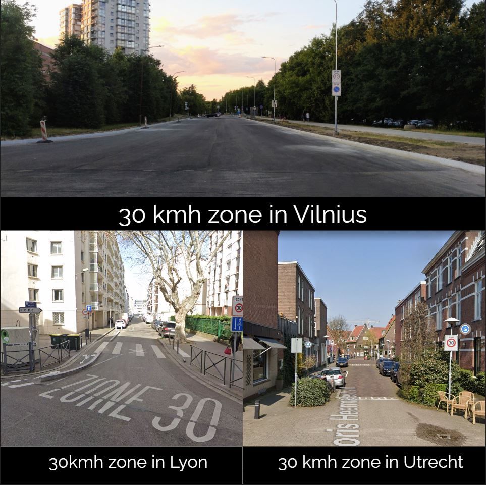 30 kmh zone in Vilnius