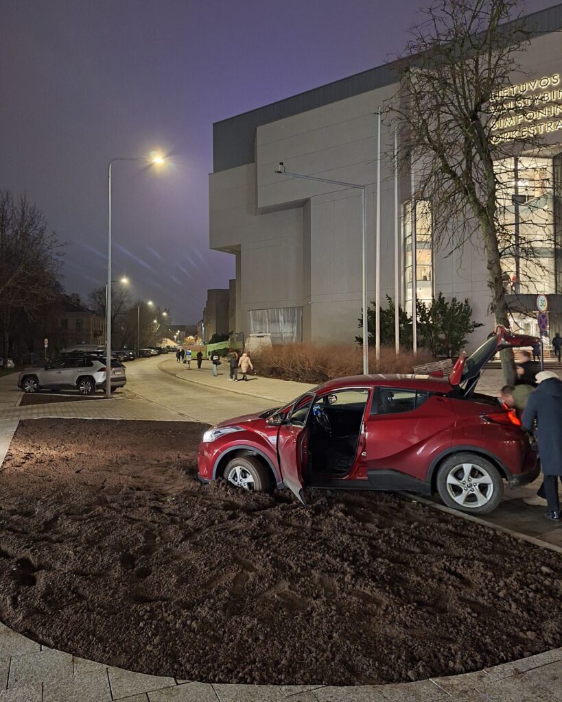 Kai įpratai parkuotis ant vejos, bet...