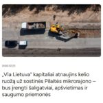 May be an image of text that says '2026 02 23 Via Lietuva kapitaliai atnaujins kelio ruožą už sostines Pilaités mikrorajono- bus irengti šaligatviai, apšvietimas ir saugumo priemones'