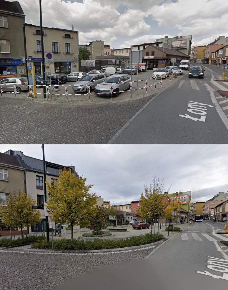 Before and after in Rybnik, Poland