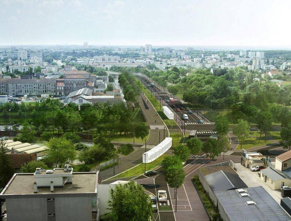 Paryžius - kad nutiesti tramvajaus liniją griauna bešviesoforinį kelią A186 su skirtingų…