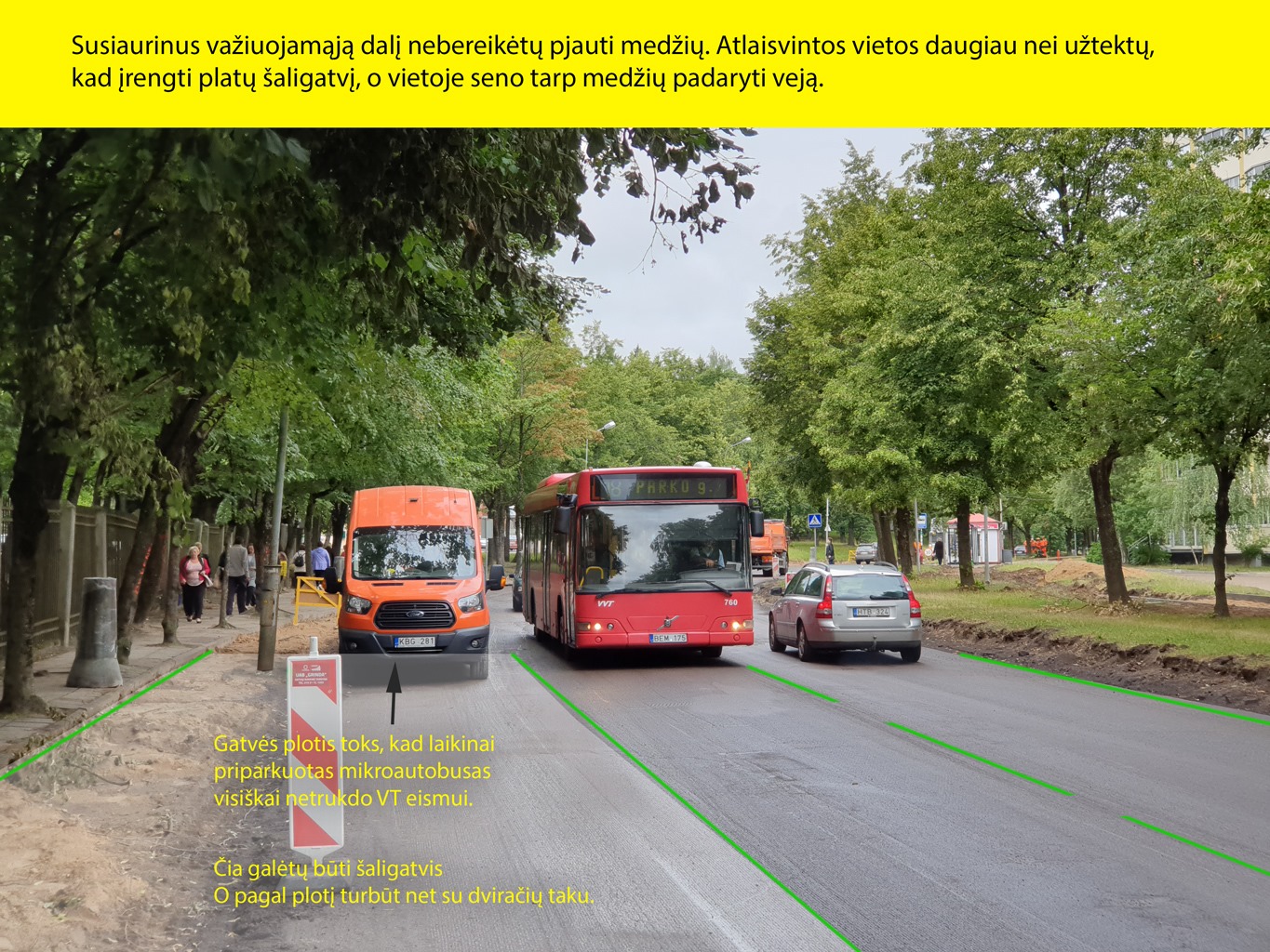 Susiaurinus važiuojamąją dalį nebereikėtų pjauti medžių: Atlaisvintos vietos daugiau nei…
