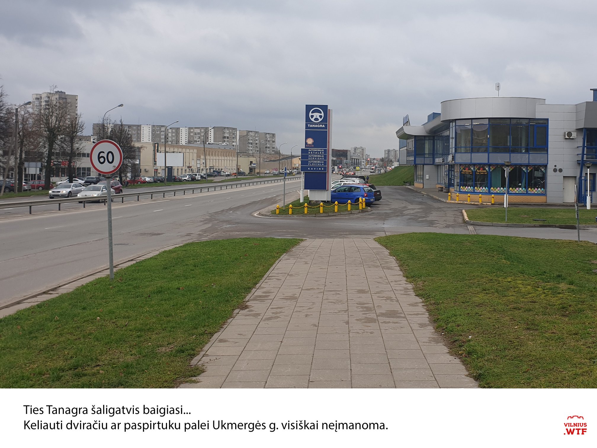 Ties Tanagra šaligatvis baigiasi_