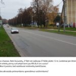 Ir vėl eismo chaosas. Kiek čia juostų 2? Bet visi važiuoja 3? Kelio plotis 12 m. Lenkimai…