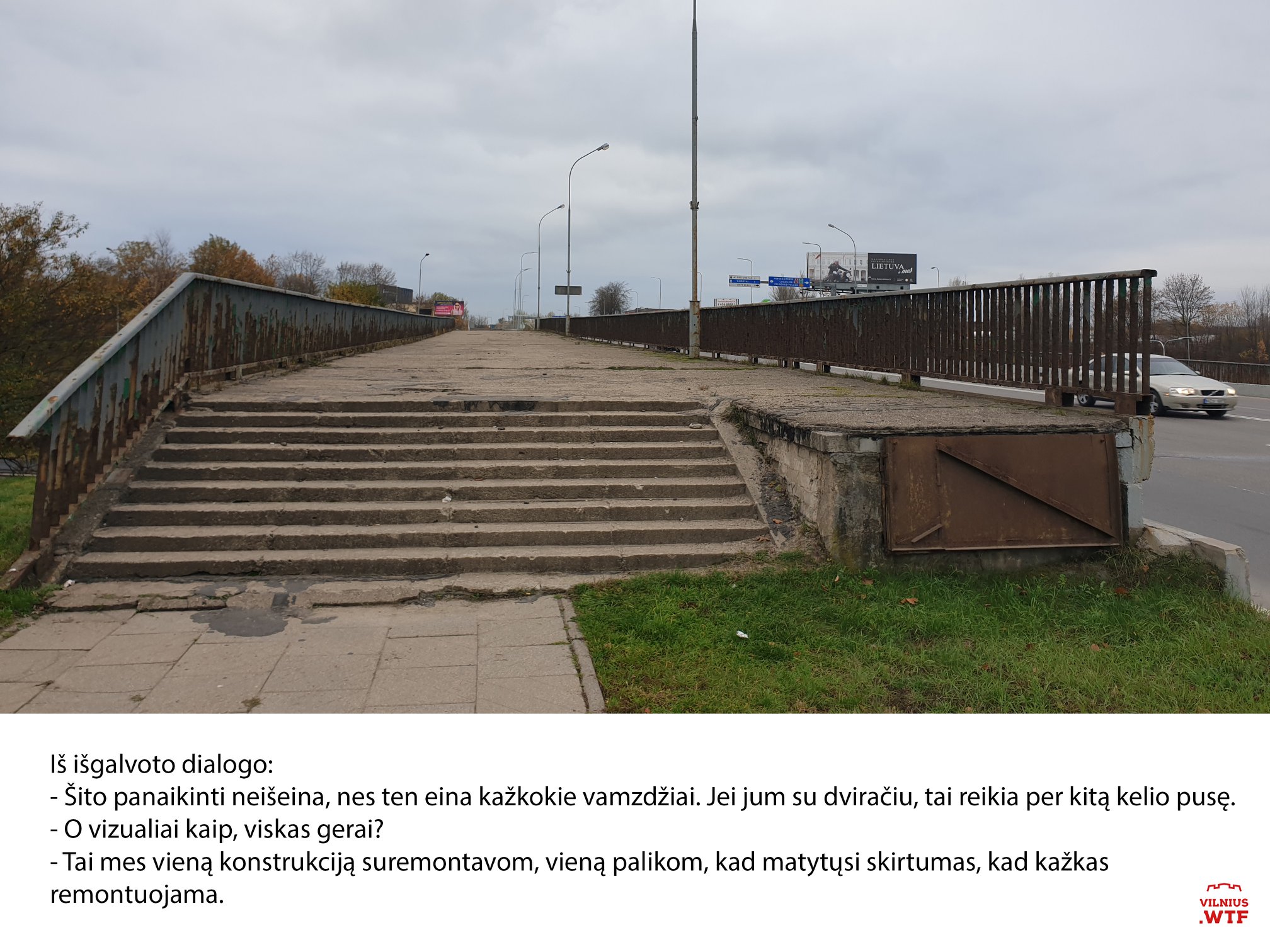 Šito panaikinti neišeina; nes ten eina kažkokie vamzdžiai. Jei jum su dviračiu, tai…