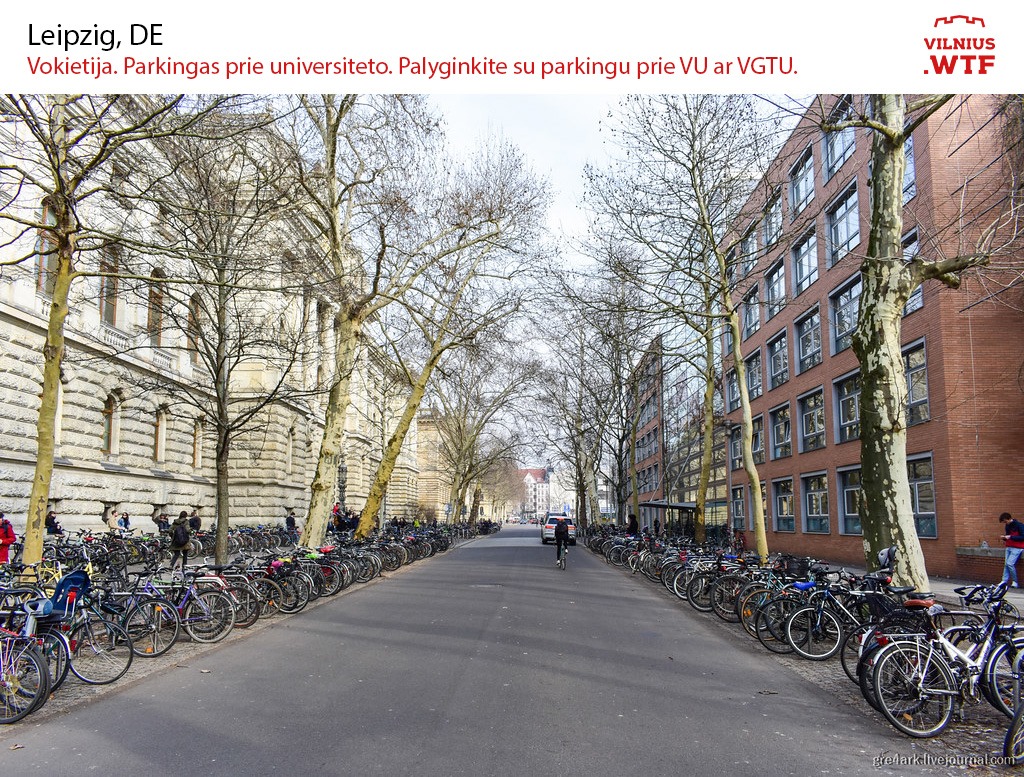 Vokietija. Parkingas prie universiteto. Palyginkite su parkingu prie VU ar VGTU
