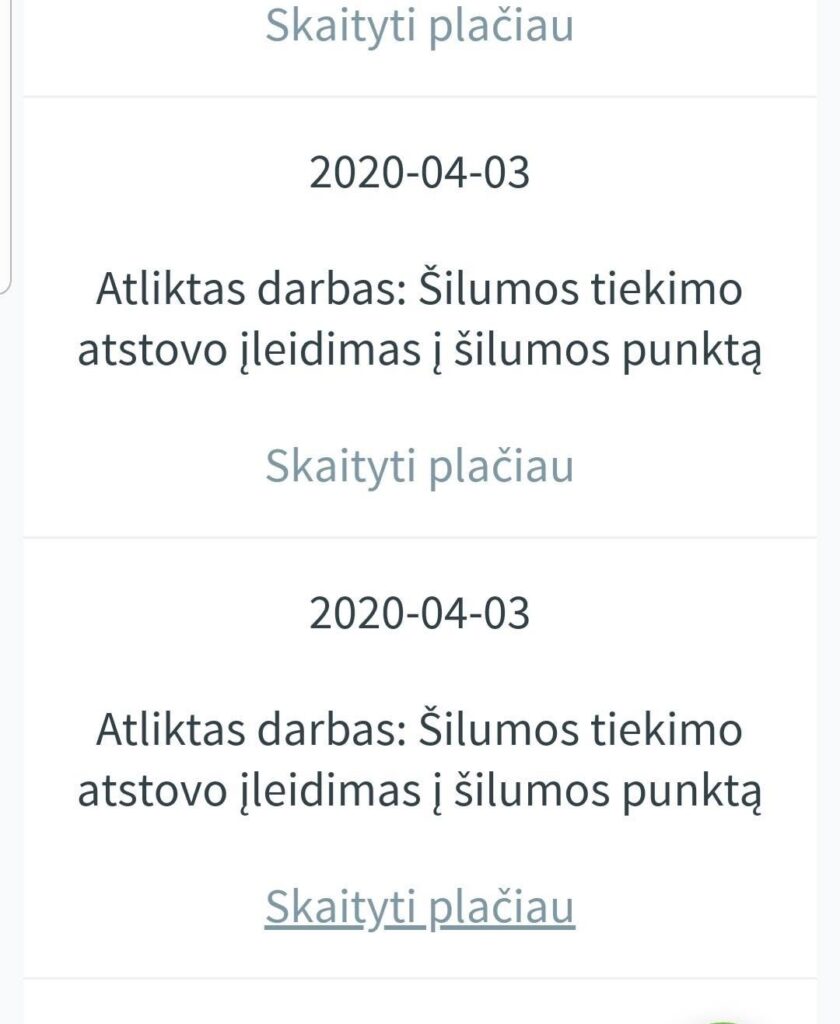 atstovo įleidimas į šilumos punktą